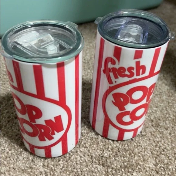🆑Popcorn Red & White Insulated Tumbler Set - Picture 1 of 1